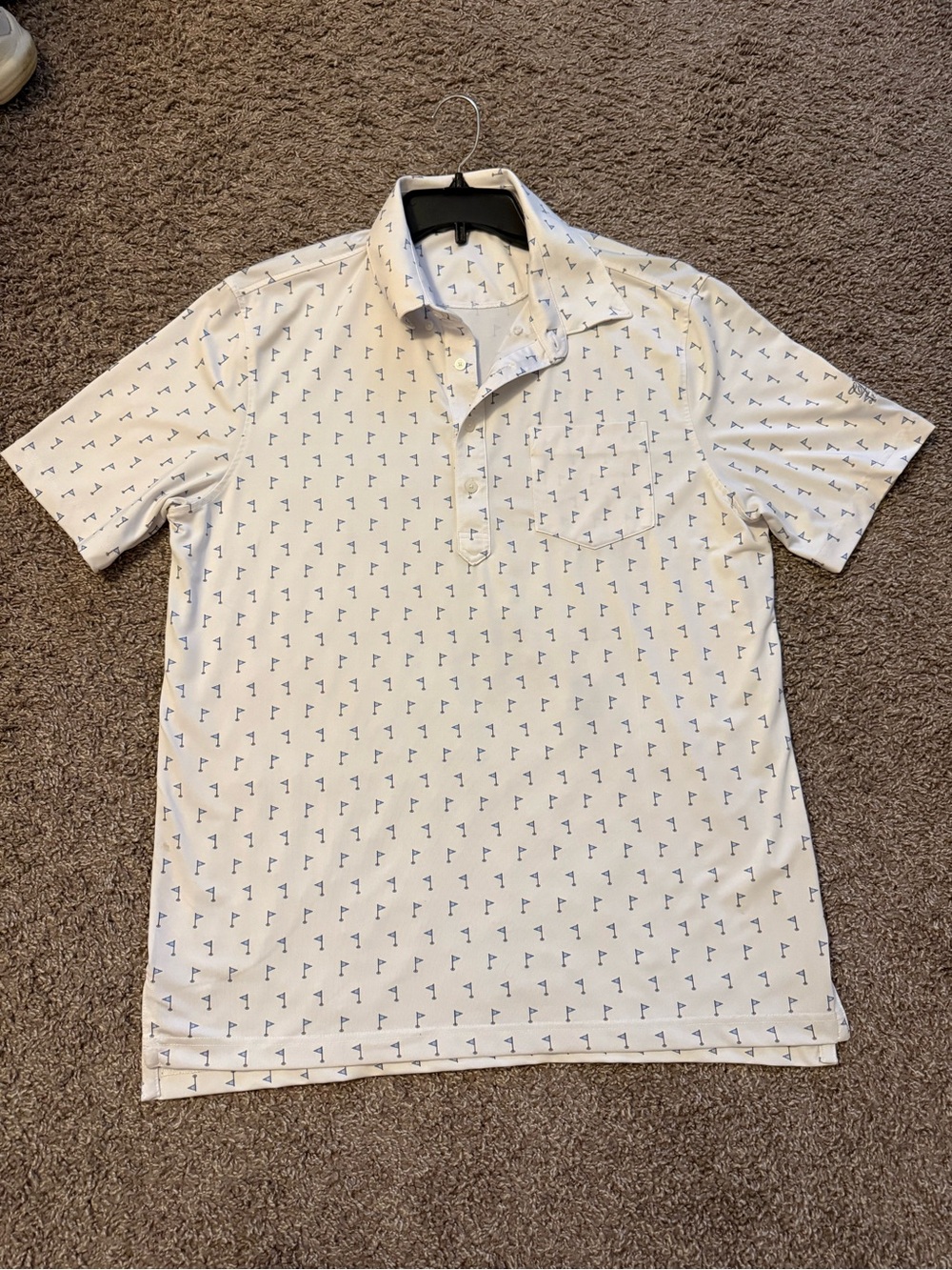 Men's Fennec White Short-Sleeve Golf Polo